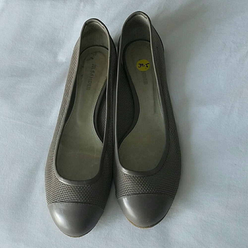 GUC Jill Sander taupe tan Leather flats sz 9.5